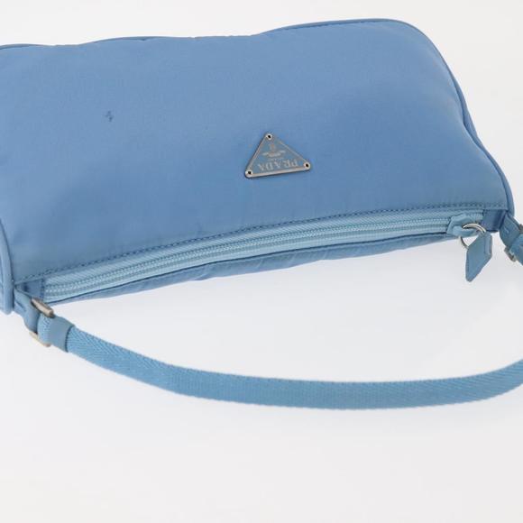 PRADA Accessory Pouch Nylon Light Blue Silver Auth BA6228 - Picture 6 of 16